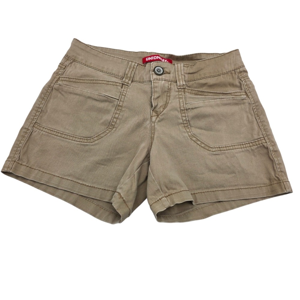 Union Bay Women's SZ 1 Brown Shorts Juniors Y2K Utility Stretch Pocket Unionbay